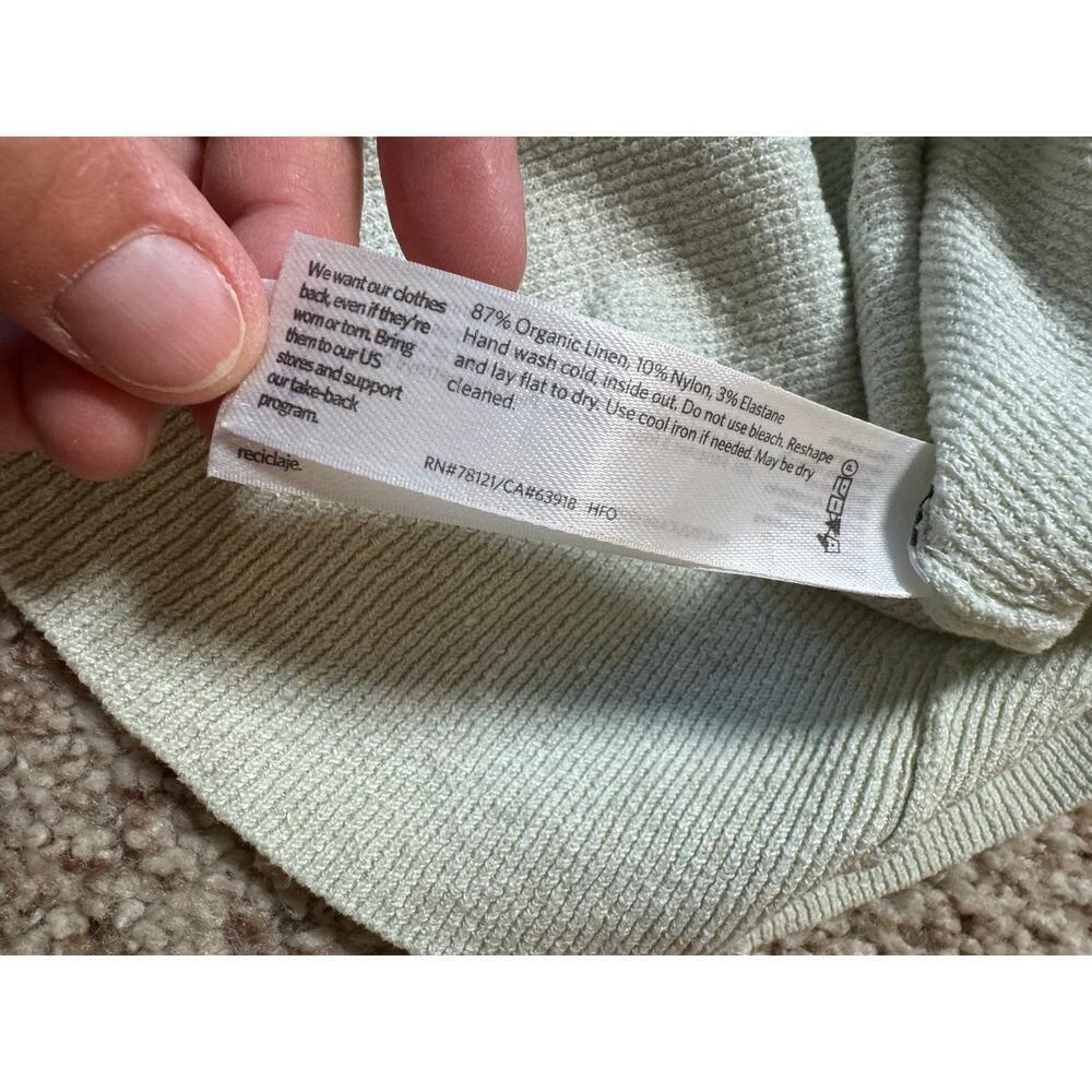 Eileen Fisher Sweater, Large, Light Green/Teal Linen Blend, lightweight crewneck - Picture 5 of 8